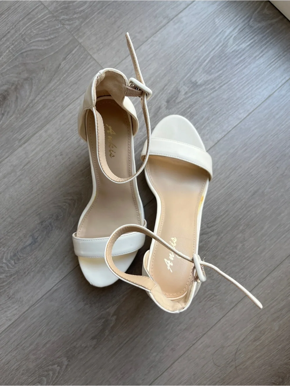 Women's White Ankle-Strap Platform 4 inch wedding / summer heels